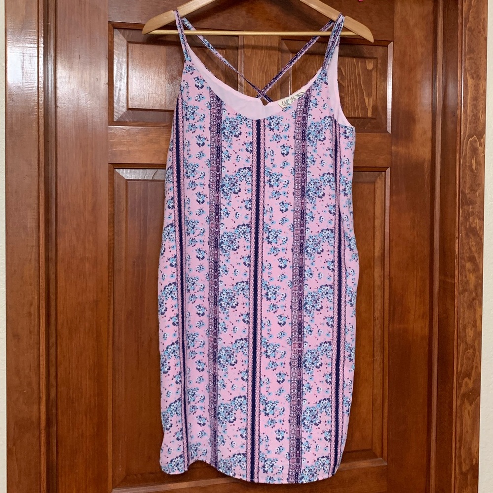 NWT Pink Rose Floral Mini Dress